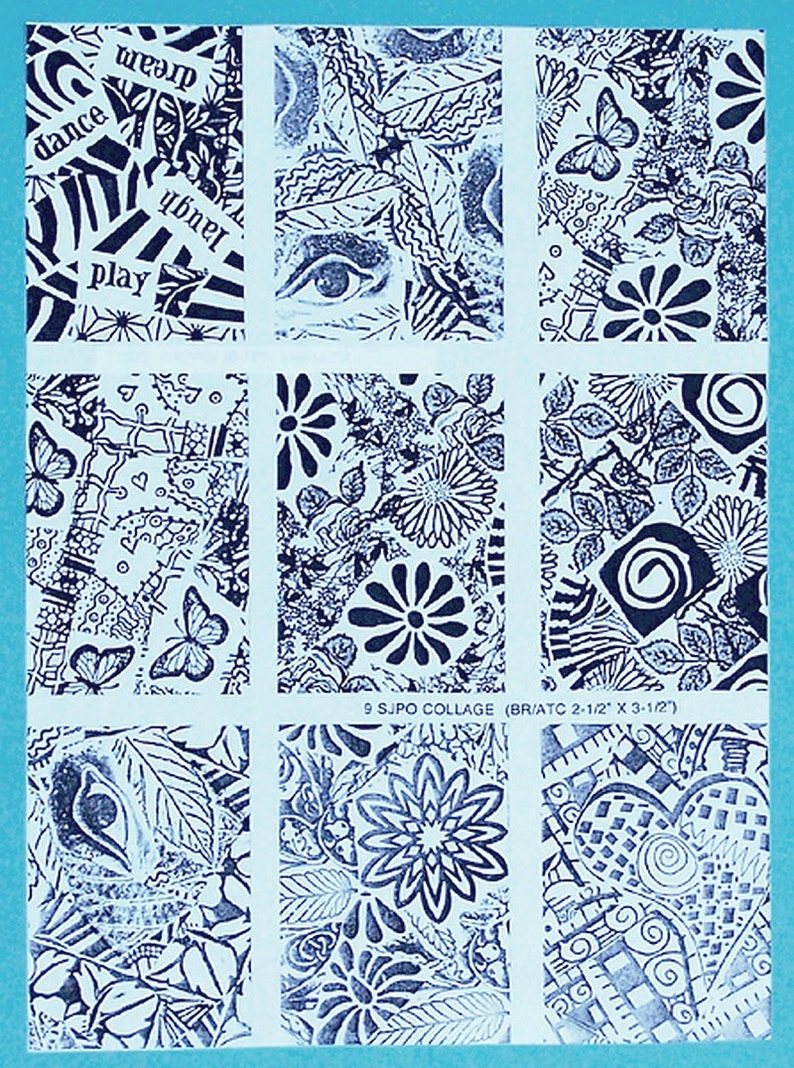 9 CoOL Collaged ATC Rubber Stamps Deep Etched Unmounted Etsy