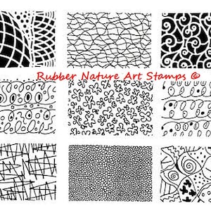 9 niet-gemonteerde textuur rubberen stempels - gevulkaniseerd rubber - unieke diep geëtste flexibele stempels voor papier, klei, PMC, stof en meer!