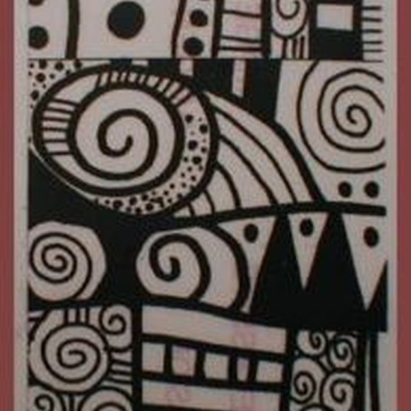 Unmounted Texture Rubber Art Stamp Impress designs in Polymer Clay, PMC, Ceramics or onto Paper, Fabric , Journals and Scrapbooks ATC Size