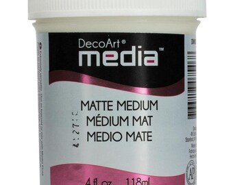 Deco Art Media Artist MATTE Medium Topcoat, Decoupage, Photo Transfer 4oz Dries Clear