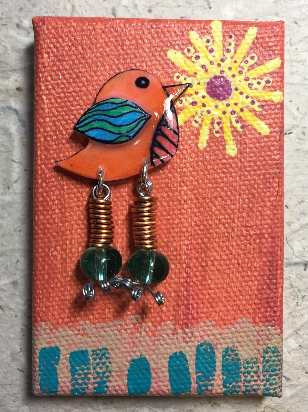 Bird Bird Bird the Bird is a PIN on a Handpainted Canvas! Fun Wearable ...