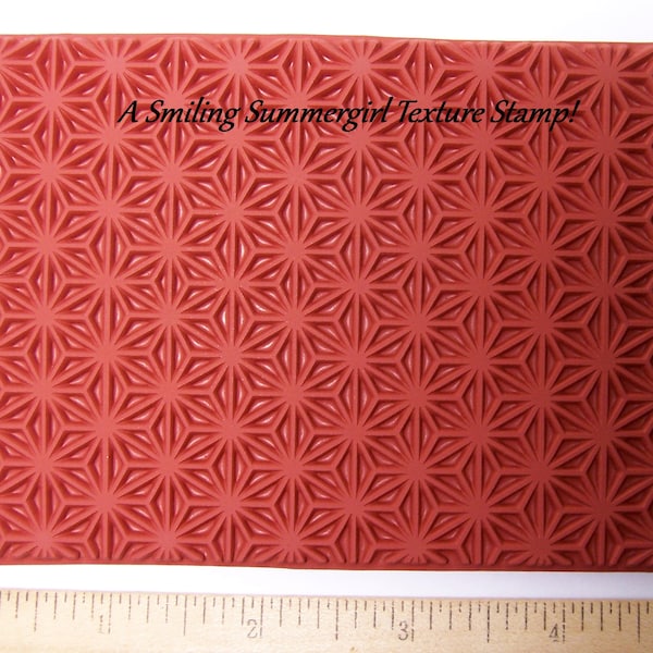 Geometric Design Unmounted RUBBER Stamp Great Deep Etched Texture for stamping Polymer, PMC, Paperclay, Fabric, Wood and Paper