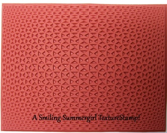 Triangle Pattern Unmounted RUBBER Stamp Great Deep Etched Texture for stamping Polymer, PMC, Paperclay, Fabric, Wood and Paper