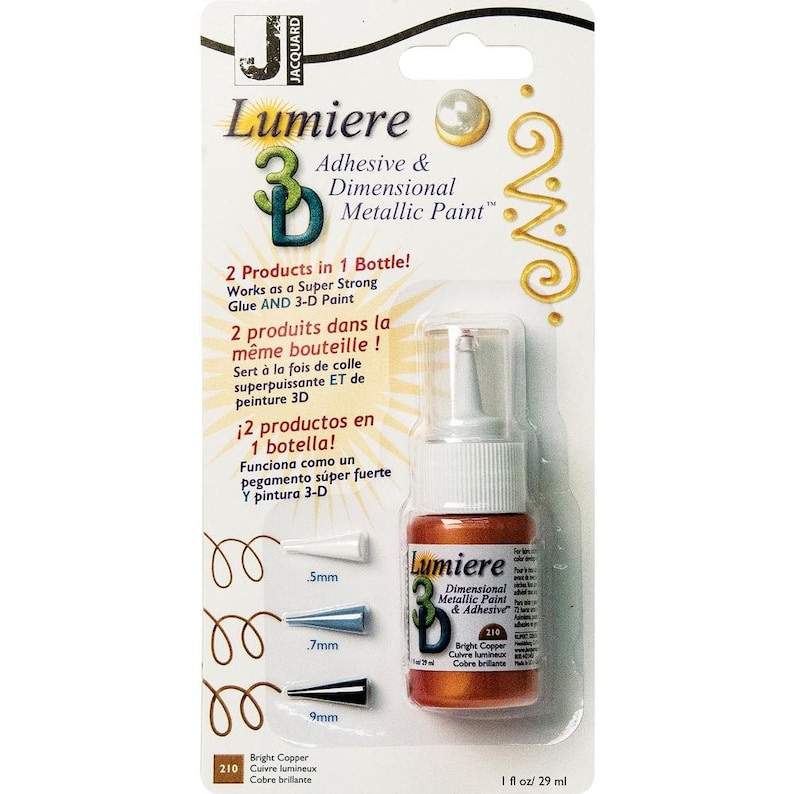 Lumiere 3D Adhesive & Dimensional Metallic Paint - 2 in 1 Glue and ...