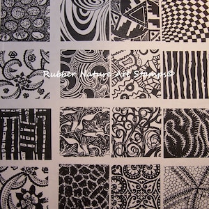 16 tief geätzt Gummi Natur Art Stempel unmontiert Textur Stempel von Designer, Sandi Obertin