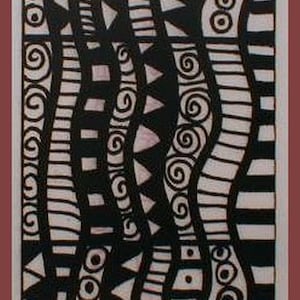 UM Deep Etched Texture Rubber Stamp Add Designs in Polymer, PMC Clays or onto Paper, Fabric, Art Journals, Scrapbooks and ATC Trading Cards