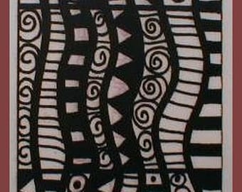 UM Deep Etched Texture Rubber Stamp Add Designs in Polymer, PMC Clays or onto Paper, Fabric, Art Journals, Scrapbooks and ATC Trading Cards