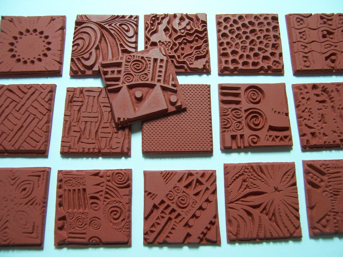 16 Assorted 1 Deep Etched Texture Rubber Art Stamps Etsy