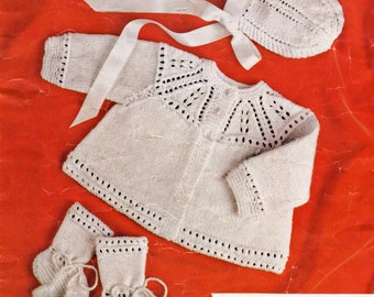 Vintage Baby Strickanleitung - Babys Strickausstattung - PDF Download