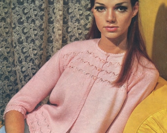 Vintage Knitting Pattern - Ladies Cardigan - PDF Download