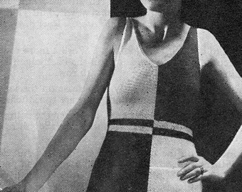 INSTANT DOWNLOAD Ladies 1930s Bathing Suit Vintage Knitting Pattern - AM005