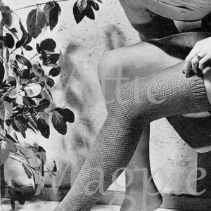 Vintage Knitting Pattern - 1940s Knitted Stockings - PDF Download