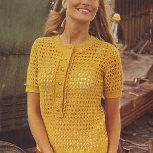 Ladies Crochet Top Vintage Pattern  - Instant Download PDF - AM017