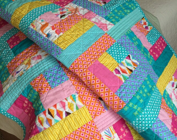 Log Cabin Baby Quilt Etsy