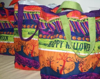 Halloween Trick or Treat Bag: Spooky Fabric Tote