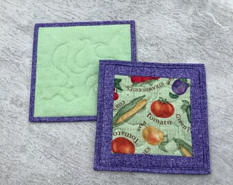 Quilted Vegetable Hot Pad: Insulated Fruit Pot Holder