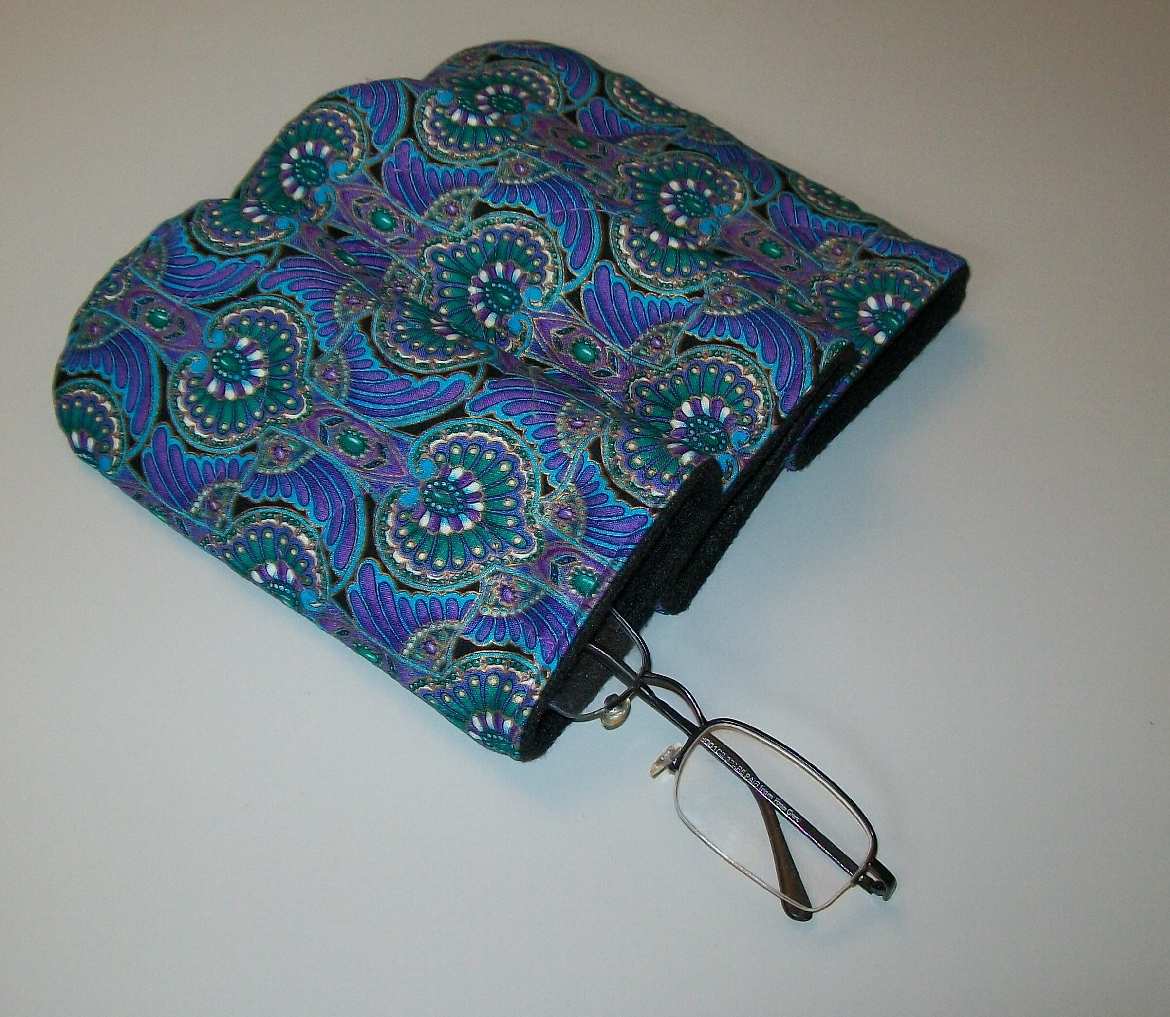 Quilted eyeglass case turquoise green purple eye glass case Etsy