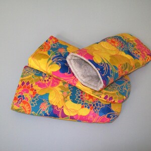 Quilted Eyeglass Case: Floral Print, Felt Lined