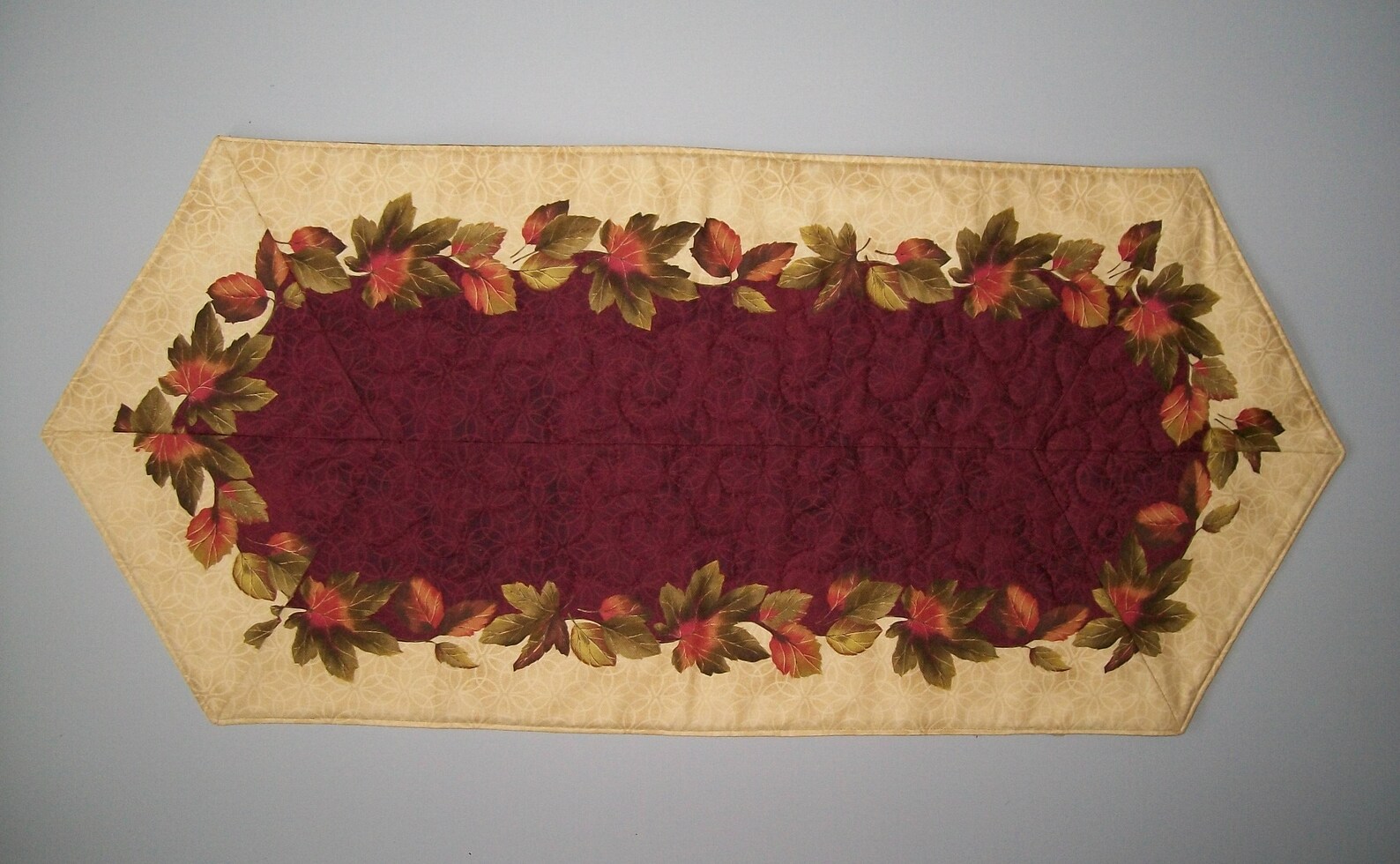 pink and green table runner
