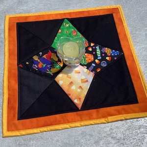 Halloween Table Topper: Patchwork Candy Corn - Reversible Fall Leaves