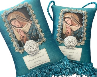 Almohada de puerta colgante perfumada de la Madre María.. almohada de regalo, almohada de regalo religiosa, bolsita perfumada de Oh María mi Madre