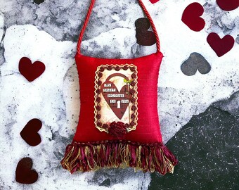 Valentines Gift,  Rose Scented Hanging Door Sachet, Valentines Decor, Valentines' Day home decor  door knob pillow