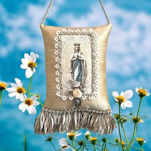 Sainte Mère, oreiller suspendu parfumé à la dévotion de la Vierge Marie, oreiller cadeau souvenir catholique basé sur la foi pour maman et grand-mère