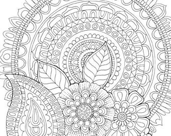 Paisley Coloring Etsy