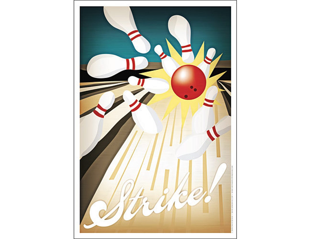 Bowling Strike Poster - Etsy