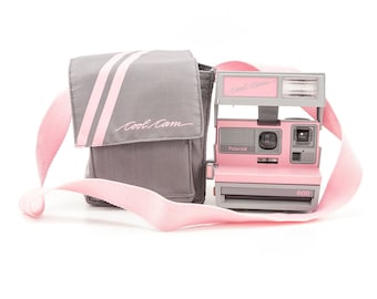 Polaroid 600 Cool Cam - Pink and Grey with Soft Camera Case - Tested and Working