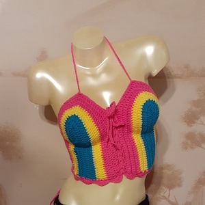 Crochet Pansexual Flag Festival Top