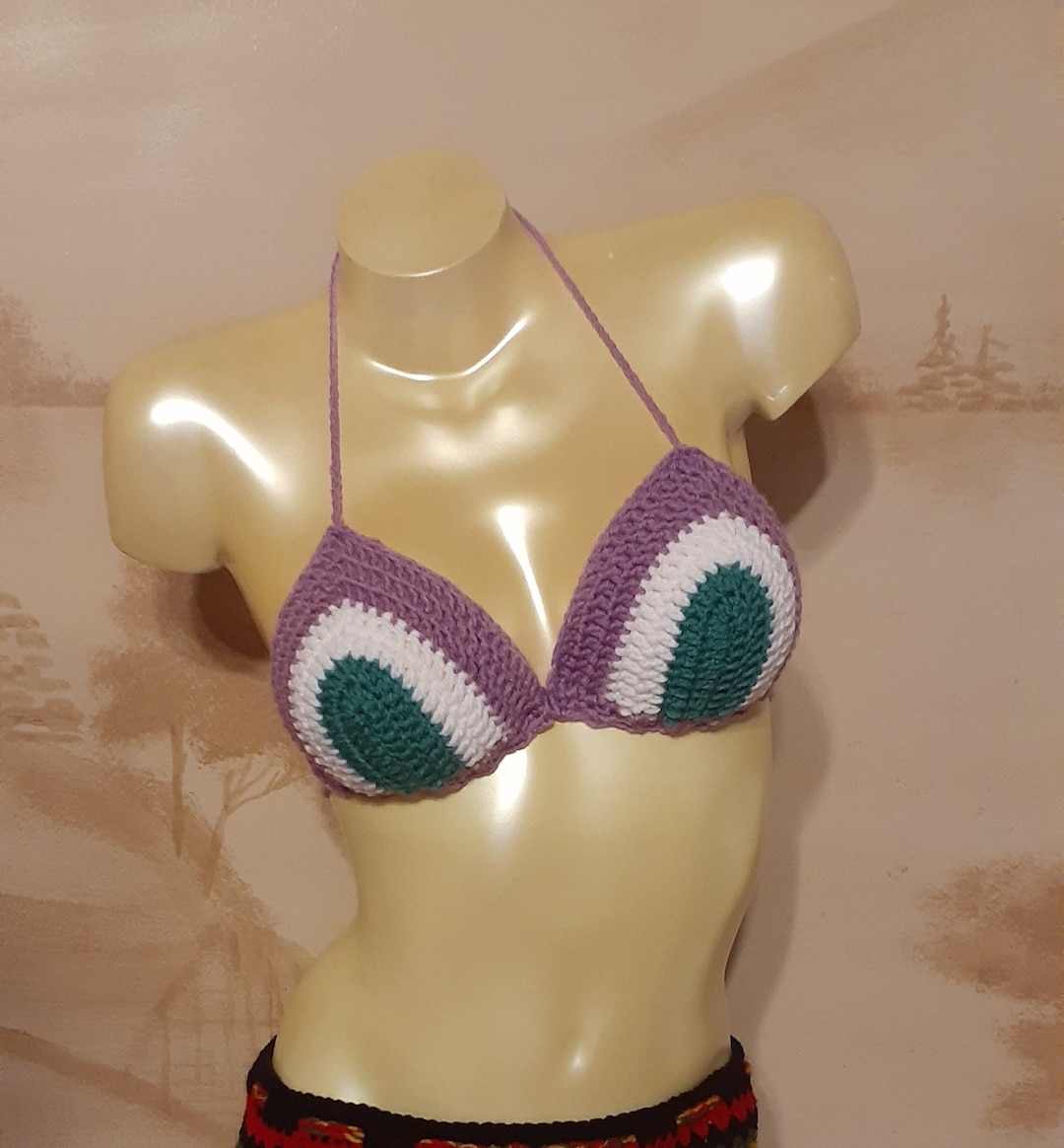Crochet Genderqueer Flag Bikini Top Etsy