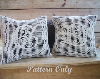 Filet Crochet Complete Alphabet Crochet Pillow Pattern