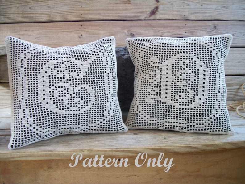 Filet Crochet Complete Alphabet Crochet Pillow Pattern Etsy
