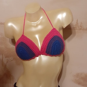 Crochet Bisexual Flag Bikini Top