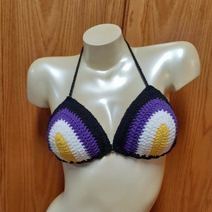 Crochet Non Binary Flag Bikini Top