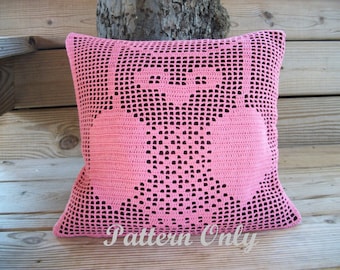 Filet Crochet Owl Pillow Pattern