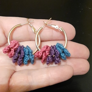 Crochet Bisexual Flag Earrings