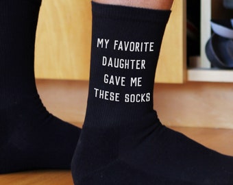 Father's Day Gift, Funny Dad Socks, Cotton Crew Socks Make a Fun Gift for Dad, Grandpa or Stepdad, Gifts for Dad from the Kids