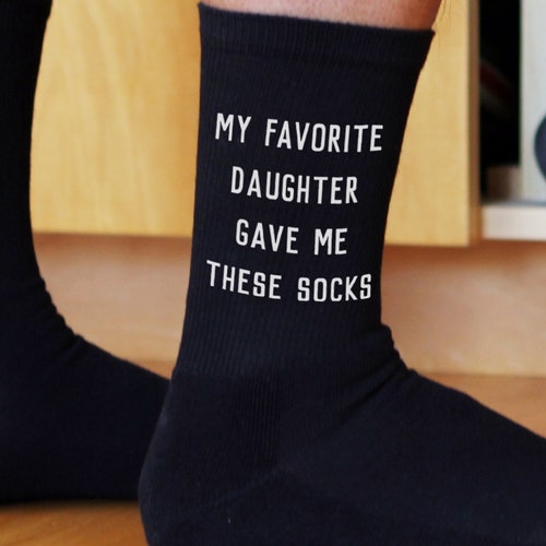 Father's Day Gift Funny Dad Socks Cotton Crew Socks Make Etsy