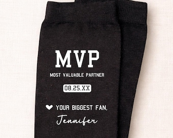 MVP Groom Socks Personalized Wedding Gift from Bride to Groom