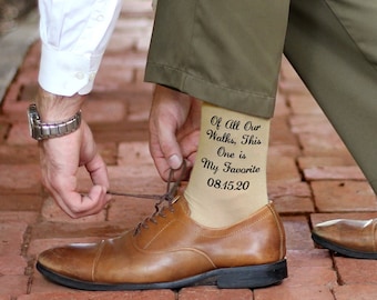 Father of the Bride Socks, Custom Dress Socks for Dad, Mens Bride Gift for Father of the Bride, Gift Personalized with Wedding Date