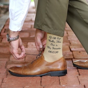 Father of the Bride Socks, Custom Dress Socks for Dad, Mens Bride Gift for Father of the Bride, Gift Personalized with Wedding Date image 1