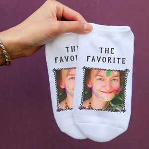 A Fun Father&#39;s Day Gift for Him, Funny Photo Socks with Kids Photos Printed on the Top of the Socks, Great Father&#39;s Day Gift Idea from Kids