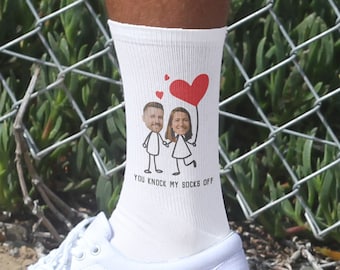 Personalized Photo Socks for Valentine's Day, Customized Face Socks Makes a Fun Couples Gift, Socks Printed with Photos, Funny Valentine