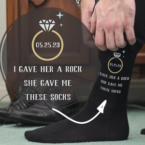 Funny Socks for the Groom, Gift from Bride to Groom, Personalized Wedding Socks for the Groom with the Wedding Date, Customized Wedding Gift