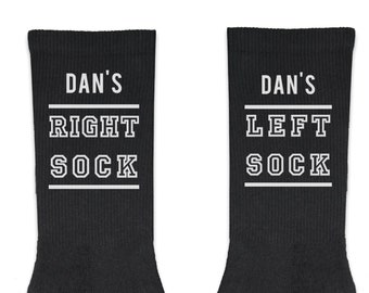 Personalized Right and Left Socks, Funny Gift for Him