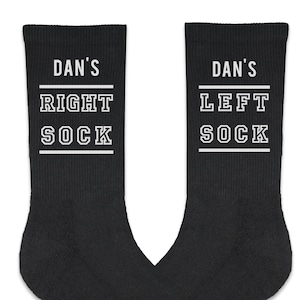 Funny Gift for Him, Right and Left Socks Personalized with a Name, Great Gift for Dad, Brother Gift, Funny Socks for Him, Christmas Gifts