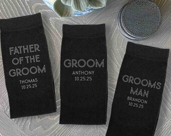 Personalized Groomsmen Wedding Socks, Personalized Socks with Modern Look, Groomsman Gift, Custom Wedding Socks, Classic and Minimalist Look