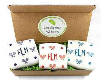 Personalized Tennis Socks Gift Box: Monogrammed No-Show Socks for Women